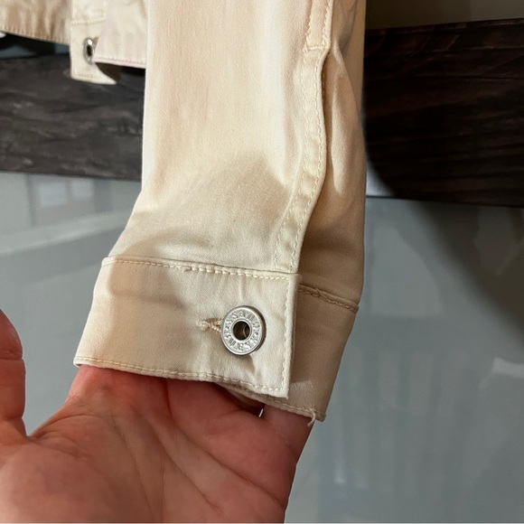 Vintage Y2K Khaki Guess Jacket Women's XL Cotton Blend Arm Pocket Retro - Picture 3 of 11